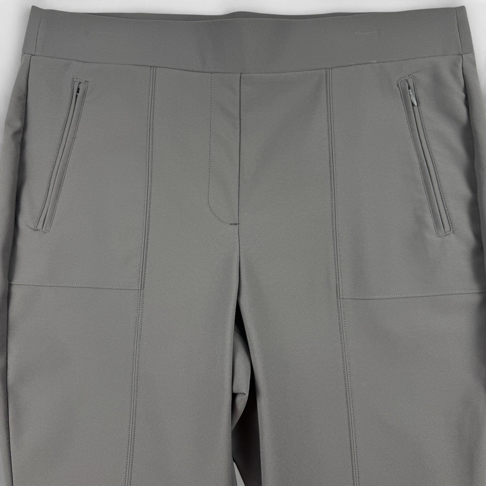 Lane Bryant Stretch Capri Pants Womens 16 Gray Seamed Zipper Pockets Casual - Picture 4 of 9